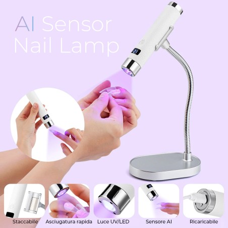 LUMIN A1 Lampada UV Led Portatile con AI 5W - ROSA