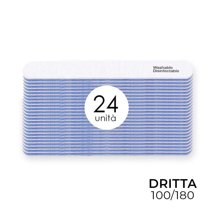 24x LONG-LIFE STRAIGHT WASHABLE FILE - Double face 100/180