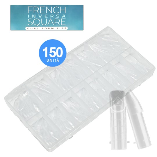 French INVERSA Square Acrylgel Dual Tips ( Dual System FORMS) – 150PCS