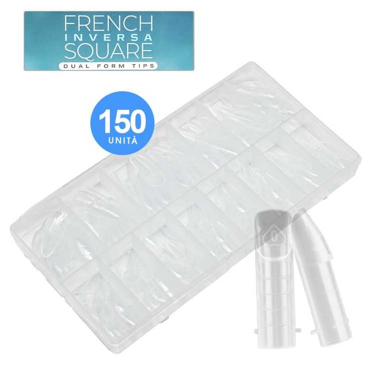 French INVERSA Square Acrylgel Dual Tips ( Dual System FORMS) – 150PCS