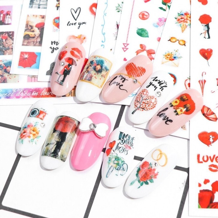 Nail art y diseños para uñas: Stickers SAN VALENTÍN - ST405 Stickers PEGATINAS