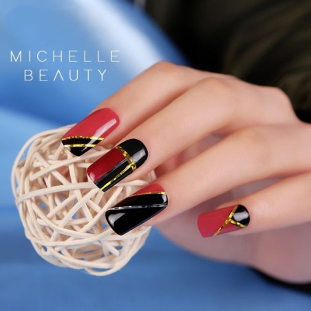 Nail art and nail decorations: STICKERS LINES Stickers ST189 rainbow silver stripes Stickers